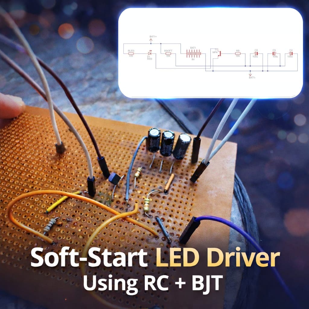 Soft-Start LED Driver using RC Time Constant & BJT